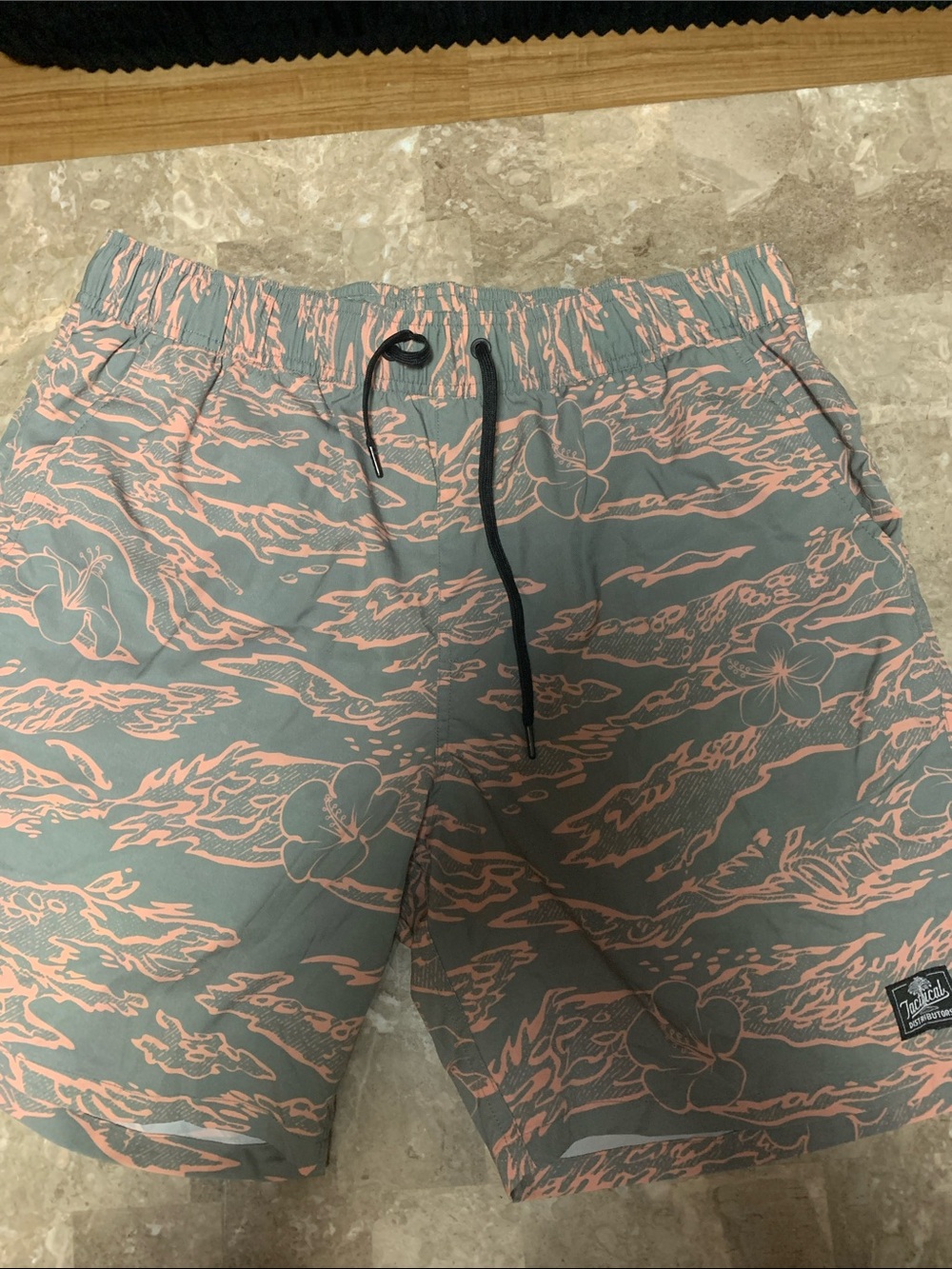 Tactical distributors Floral Gray & Pink Swim Shorts